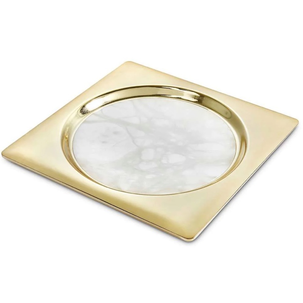 Anna by Rablabs Circulo Tray, Gold Alabaster